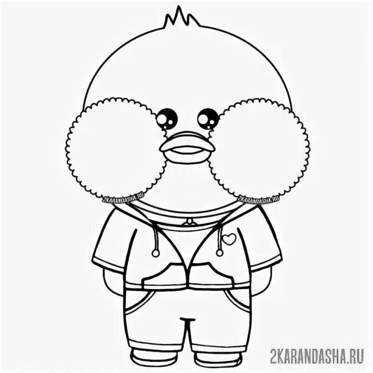 Unusual coloring duck lalafanfan with clothes