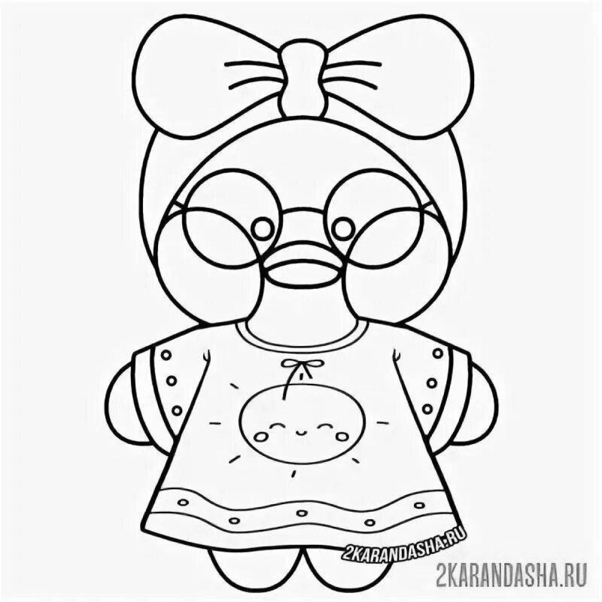 Impressive lalafanfan duck coloring book with clothes