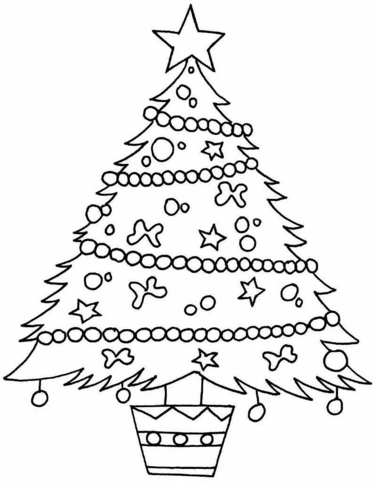 Christmas tree glitter coloring book for kids