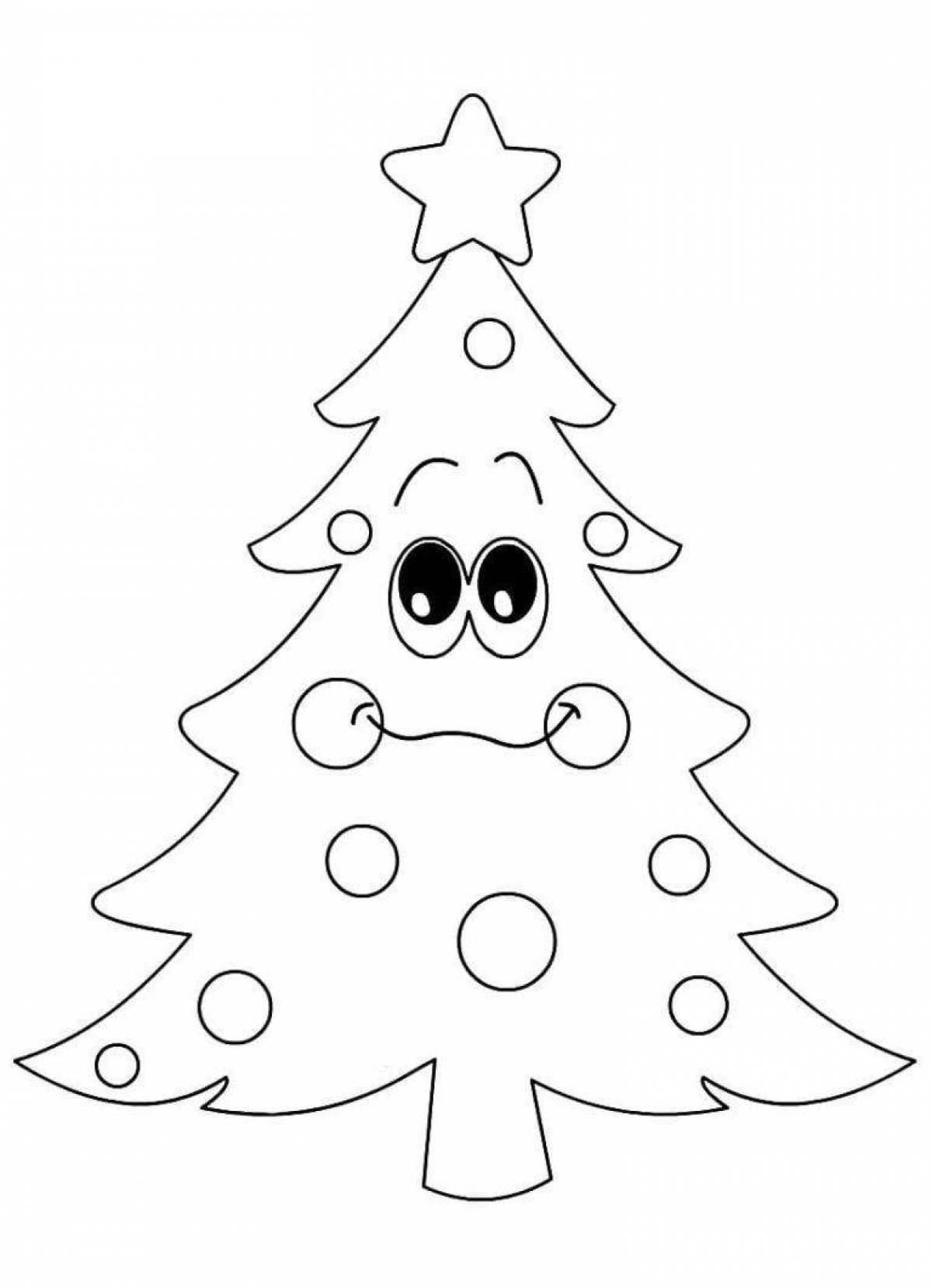Exquisite Christmas tree coloring book for kids