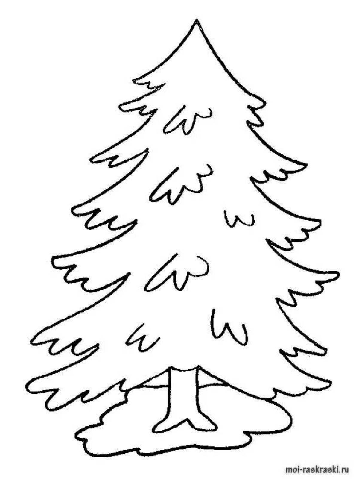 Элегантная раскраска рождественская елка для детей