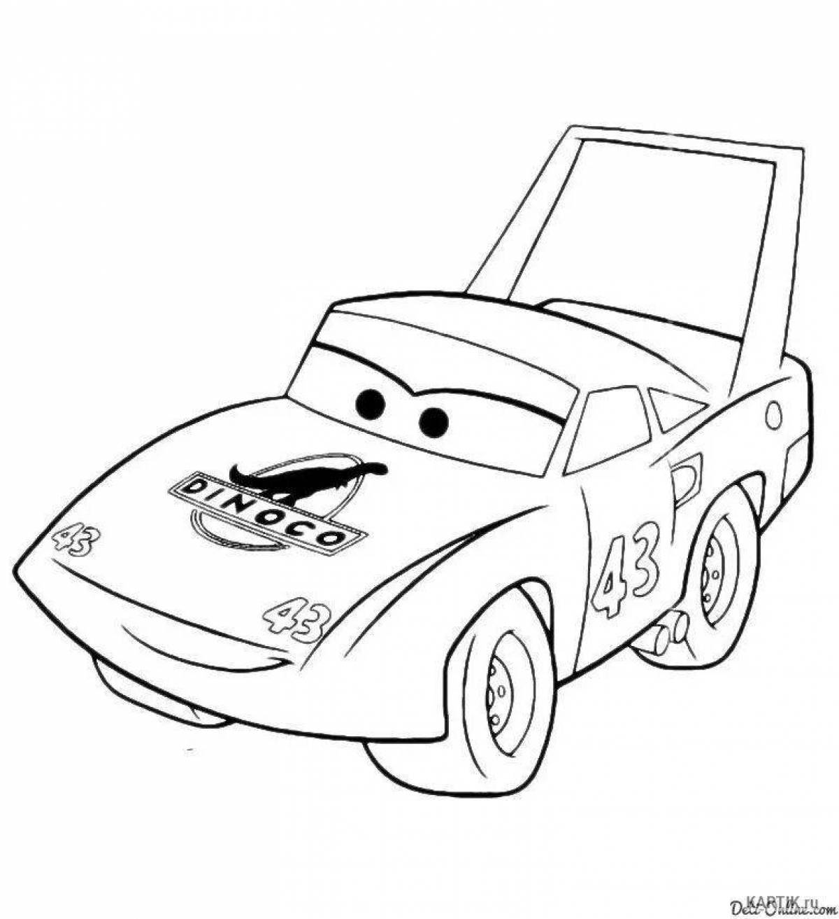 Colorful cars coloring for kids