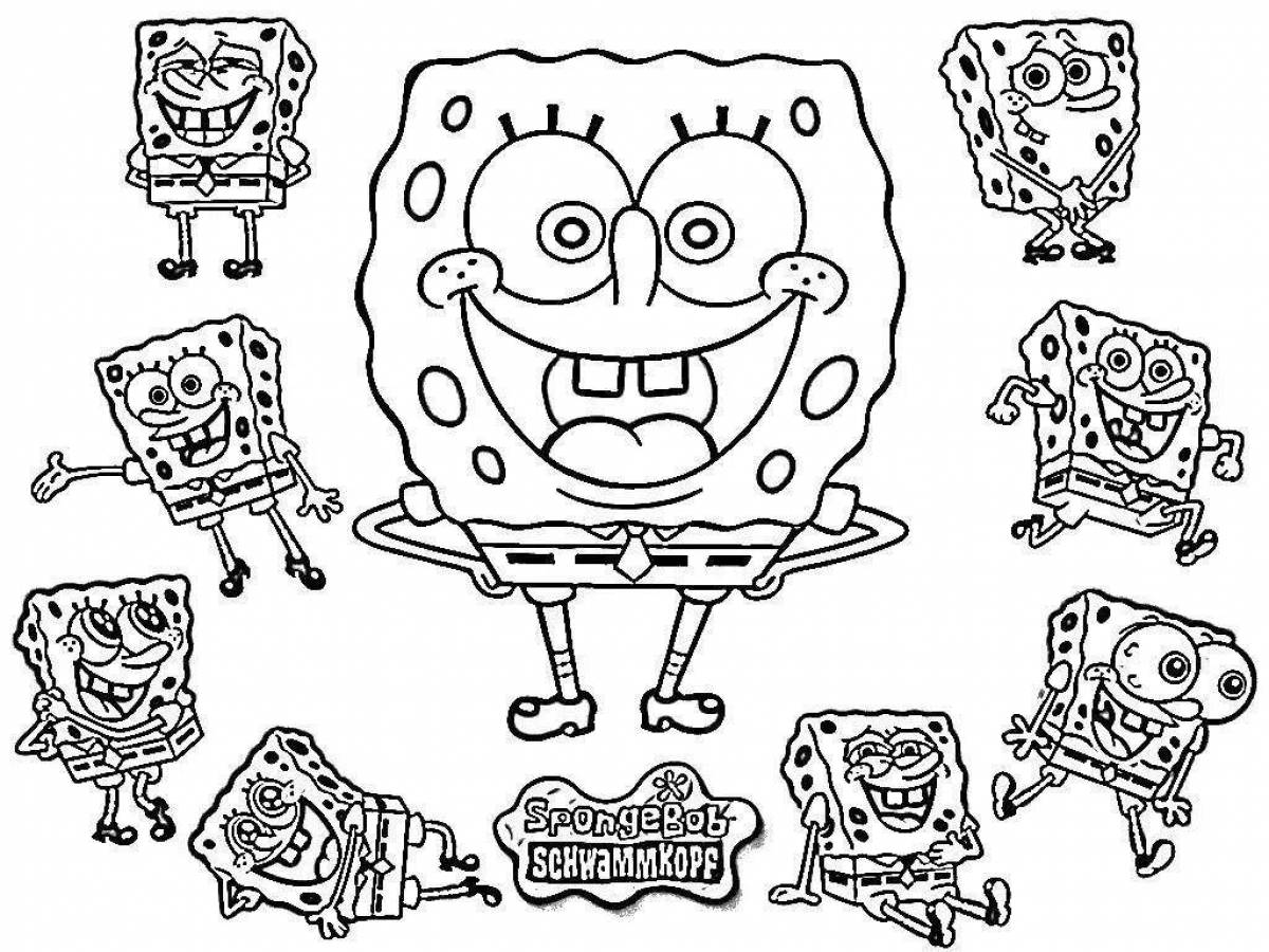 Joyful coloring pages for stickers