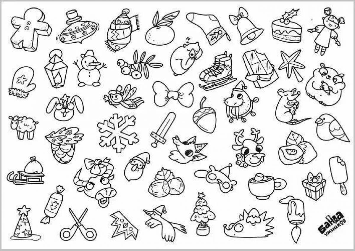 Creative sticker coloring pages