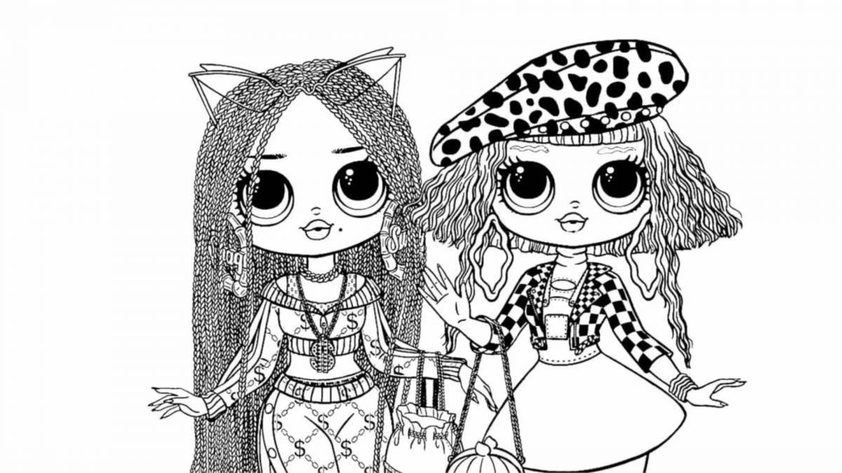 Color-lush coloring page for girls omg lol