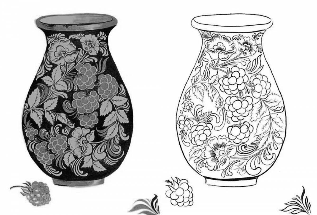 Нарядная золотая хохломская посуда для дошкольников