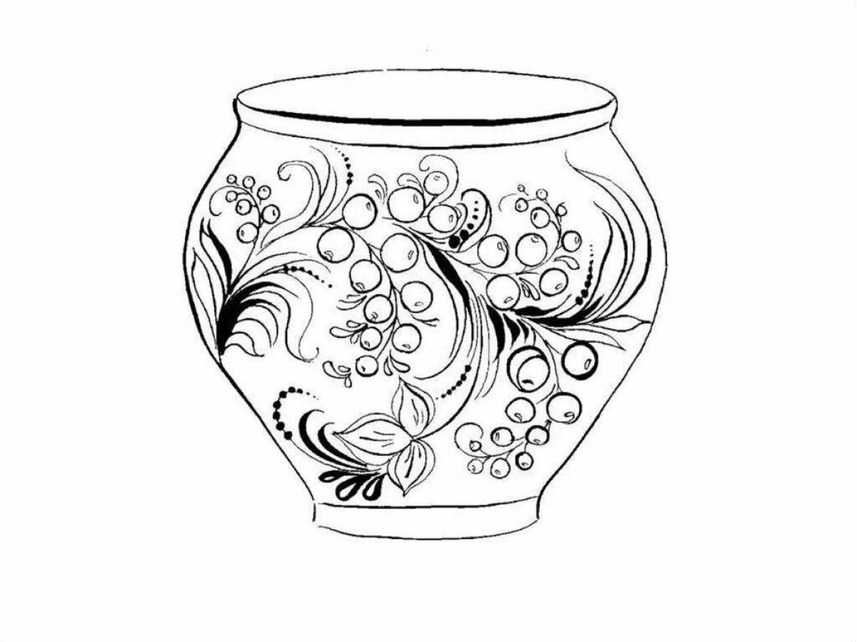 Стильная золотая хохломская посуда для самых маленьких