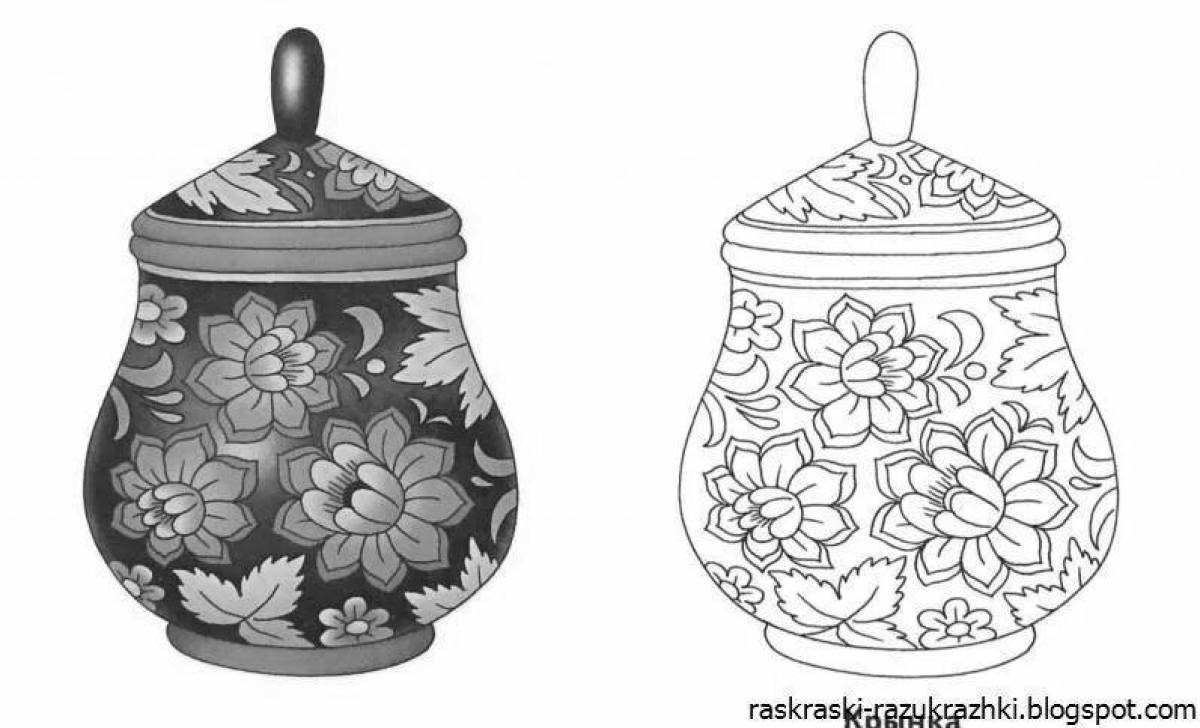 Экзотические золотые хохломские блюда для самых маленьких