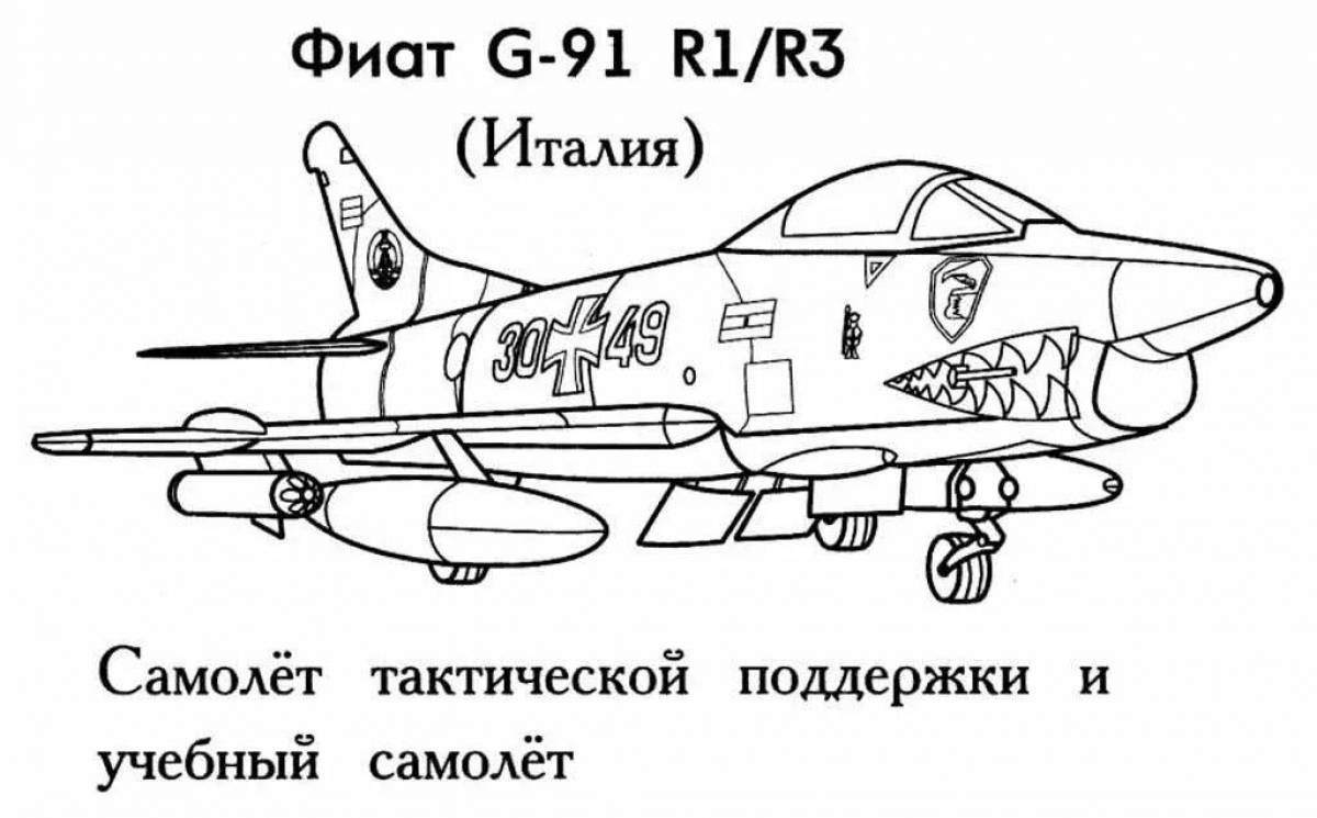 Amazing Military Airplane Coloring Pages for Boys