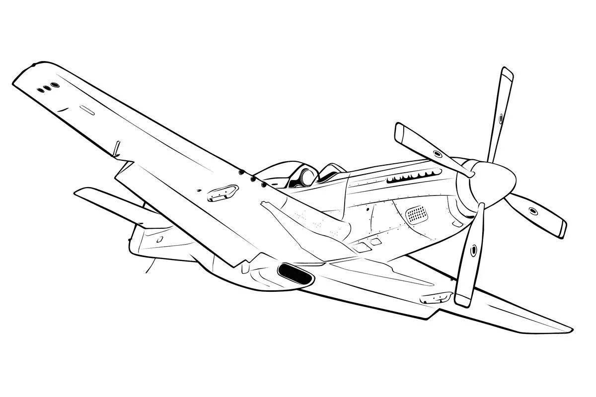 Violent aircraft coloring pages for military boys