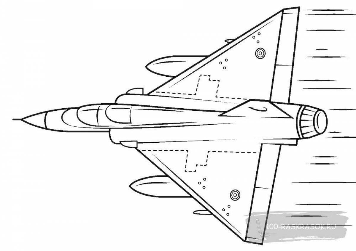 Раскраска Самолет для мальчиков военный #12