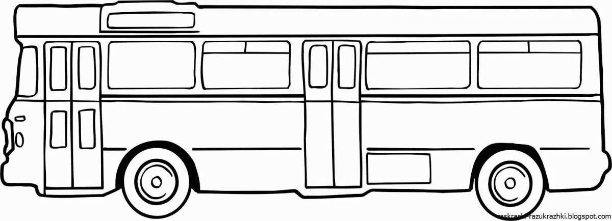Fun coloring bus for 3-4 year olds