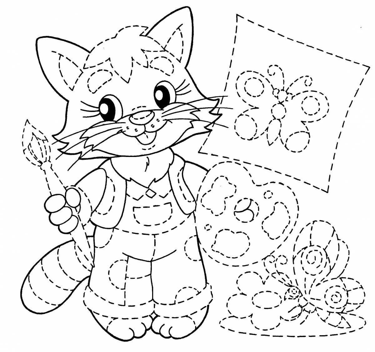 Stimulating coloring book for 6-7 year olds