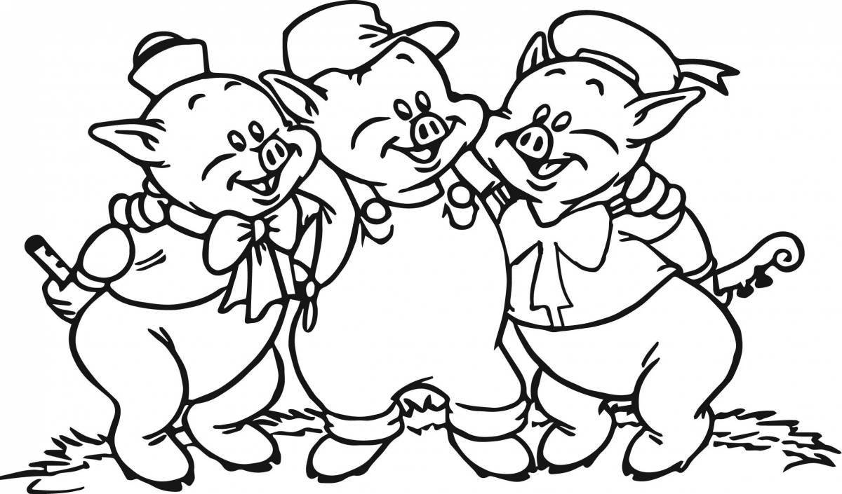 The three little pigs coloring book for kids