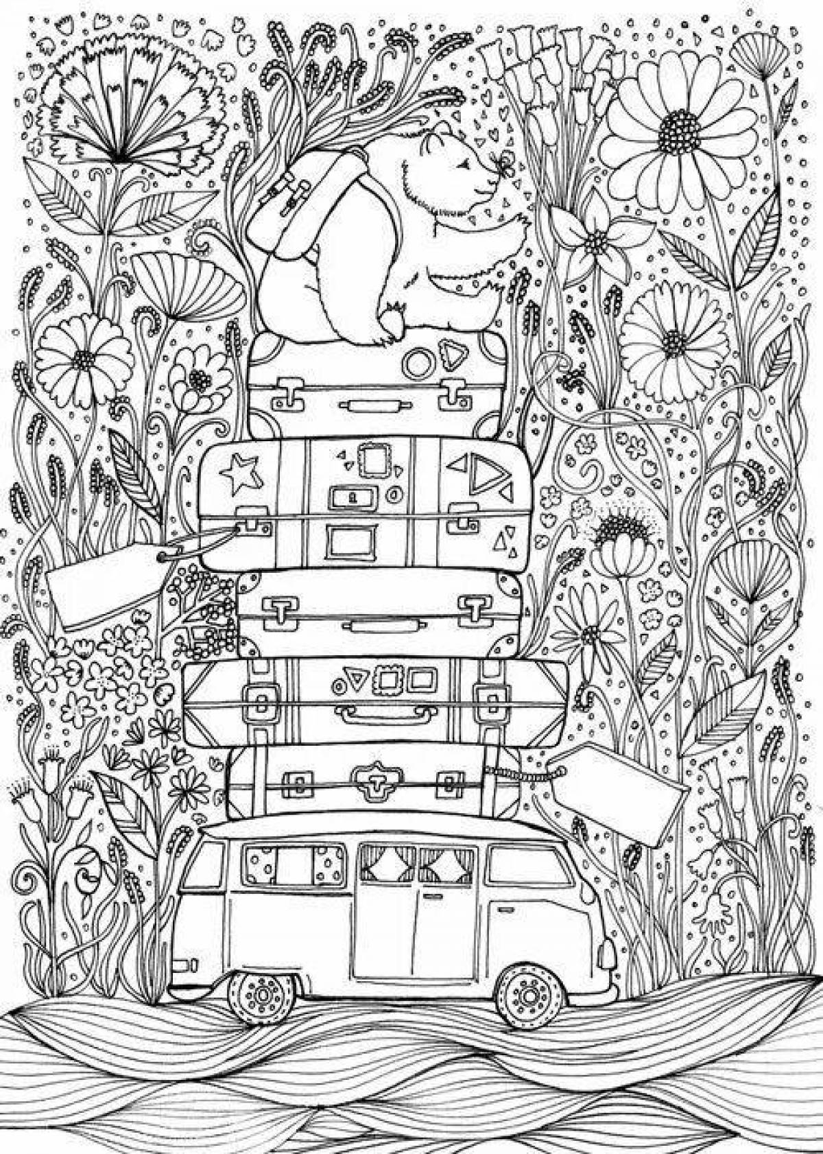 Coloring book serene journey