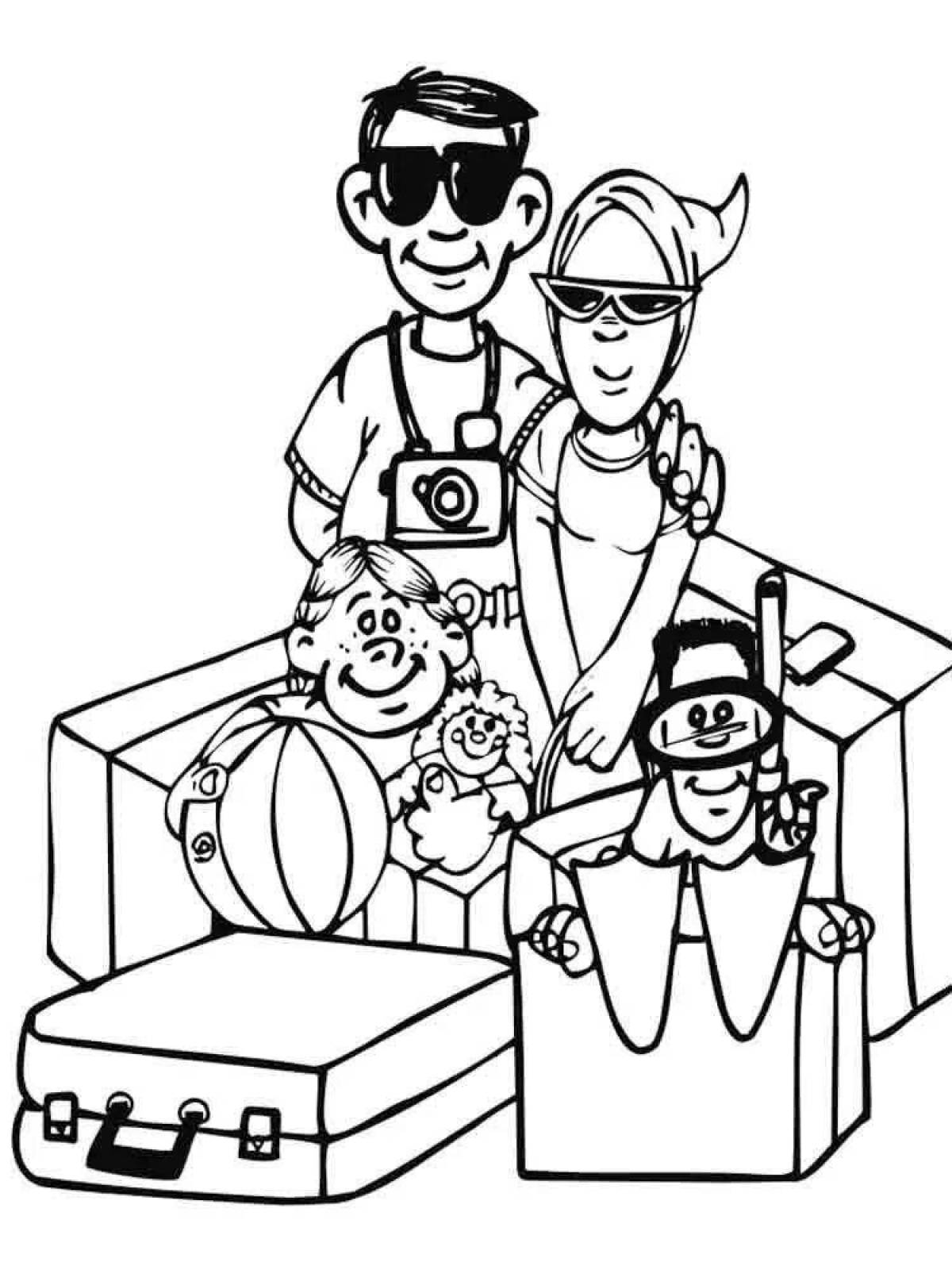 Coloring page peaceful journey