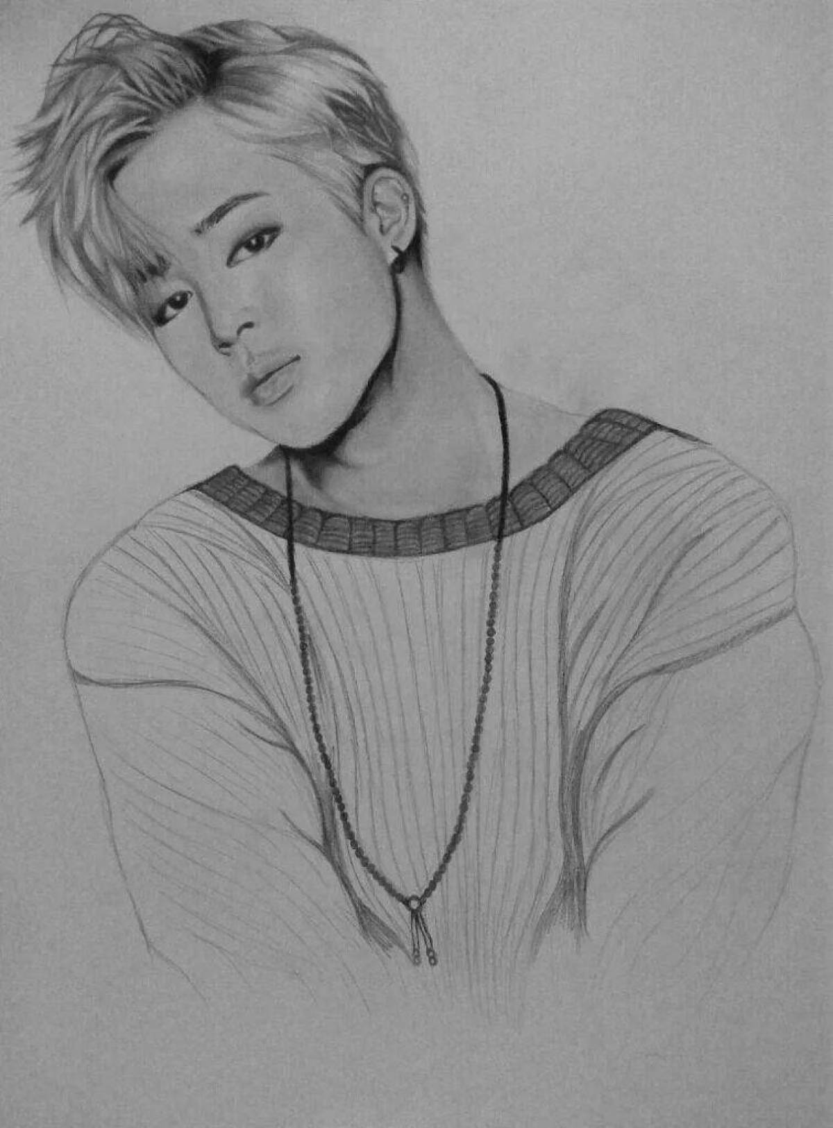 Jimin's bright coloring page