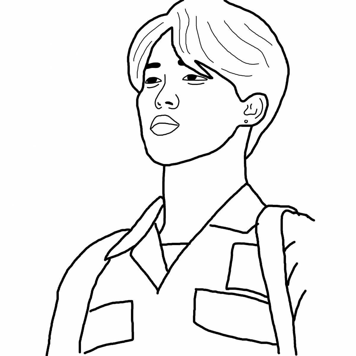 Playful jimin coloring page