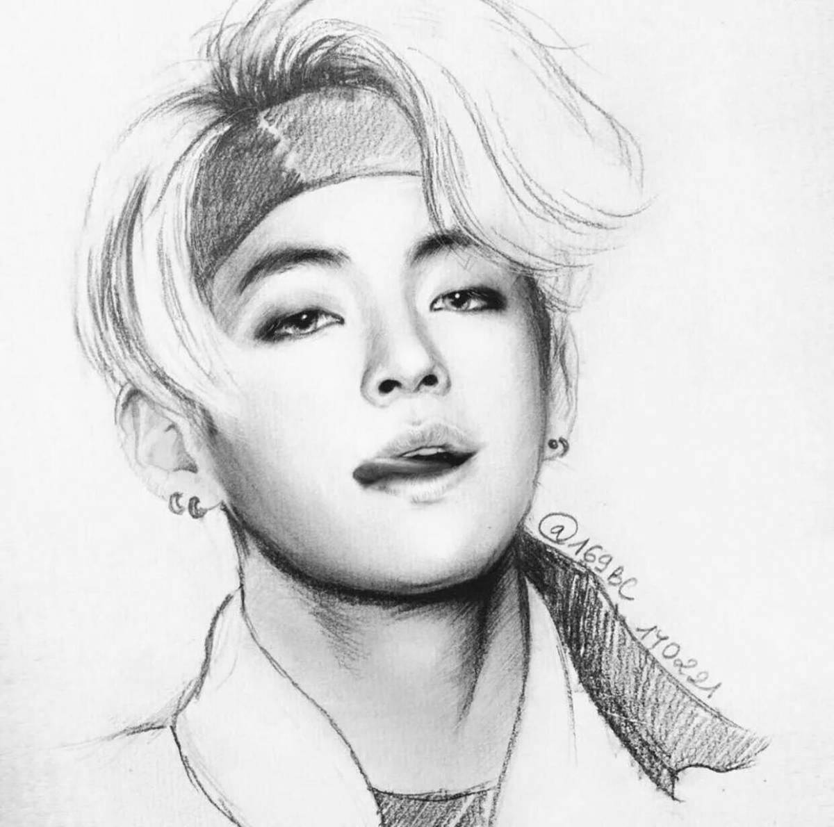 Glowing jimin coloring page