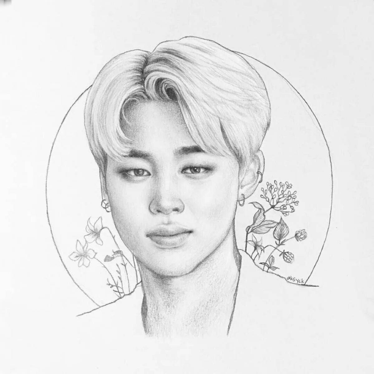 Jimin's animated coloring page