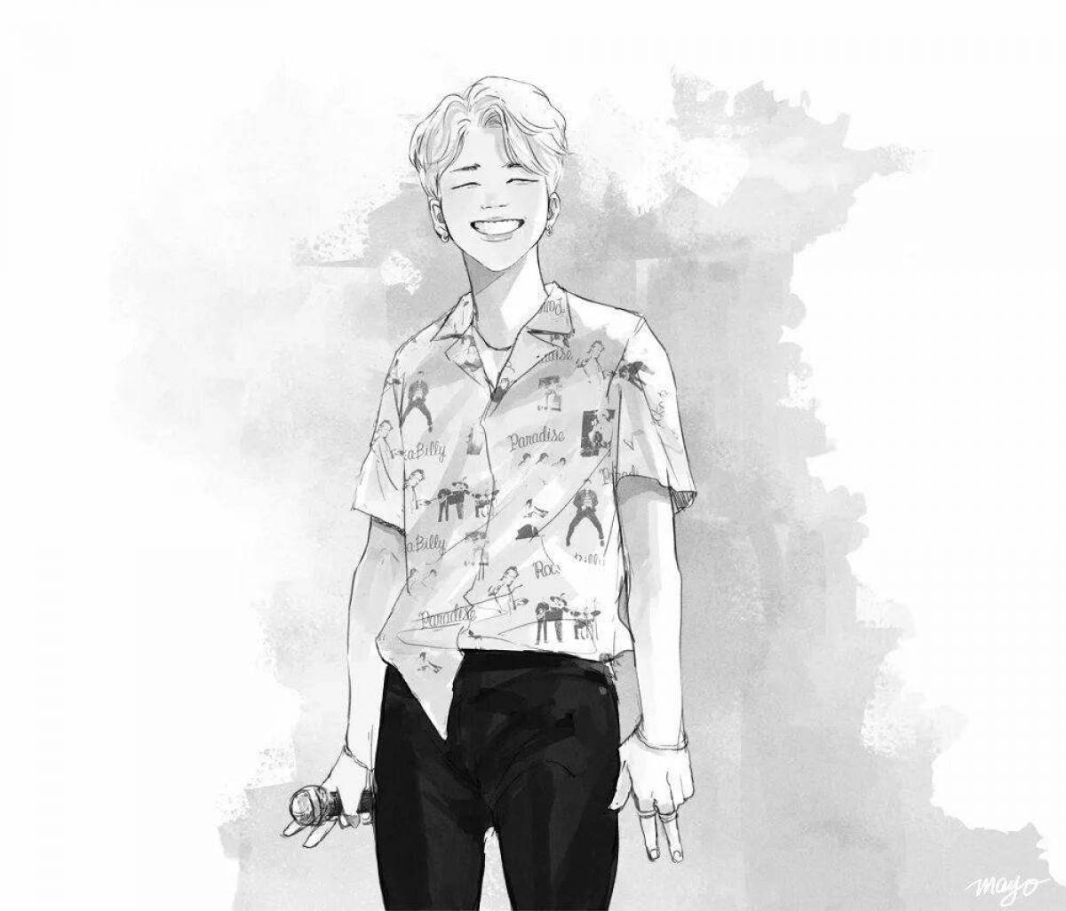 Amazing jimin coloring page