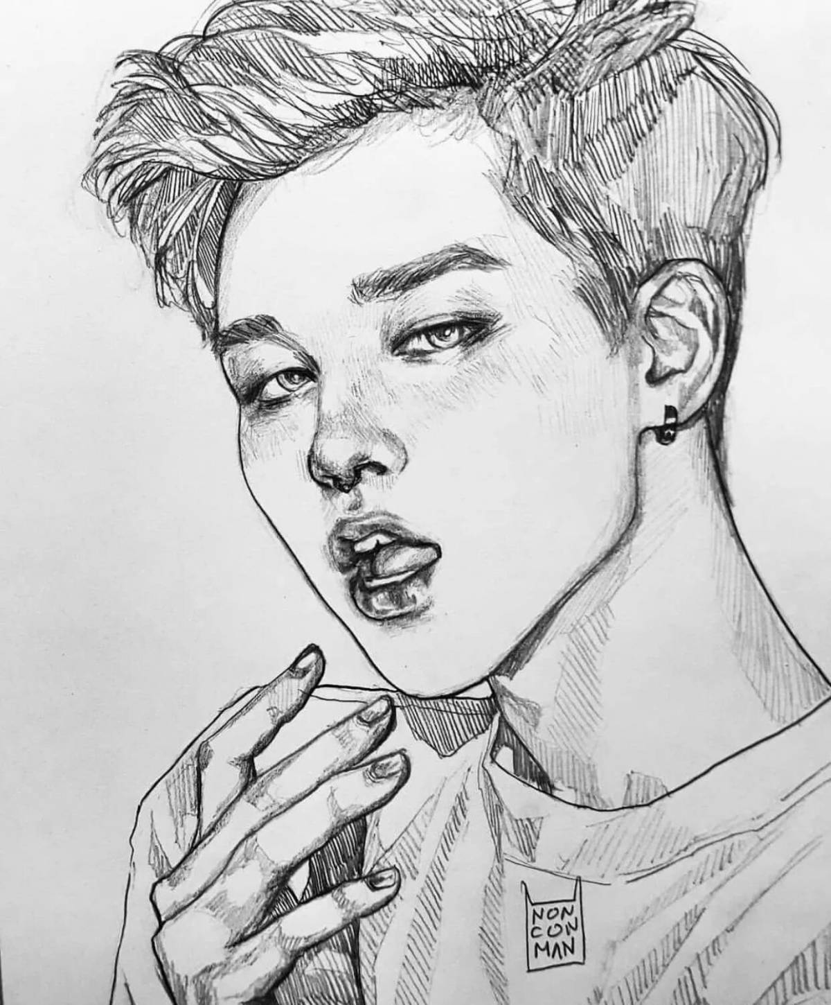 Dazzling jimin coloring page