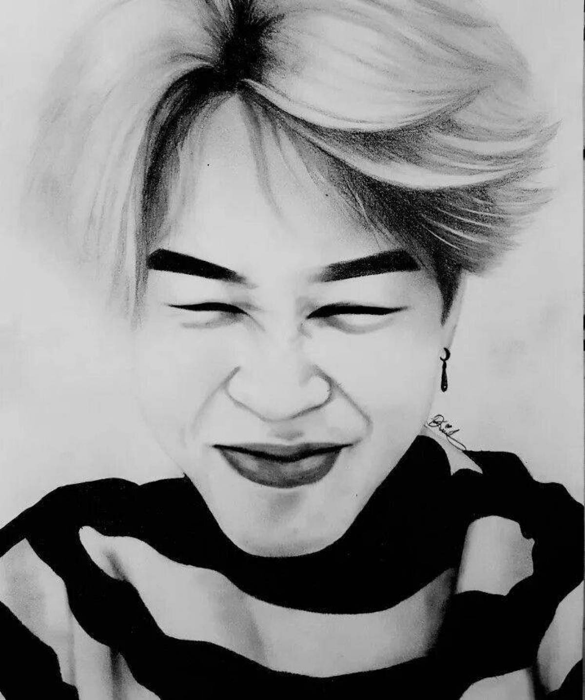 Peaceful jimin coloring page