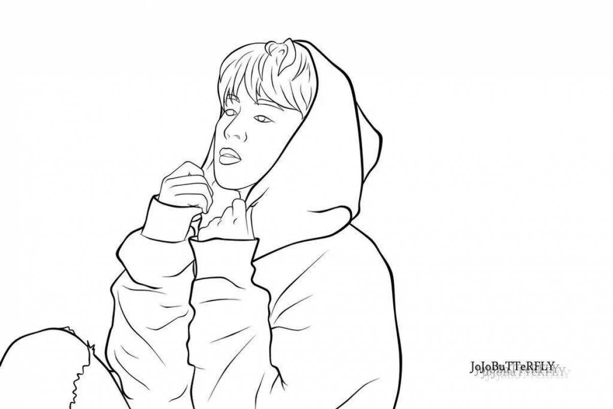 Calm jimin coloring page