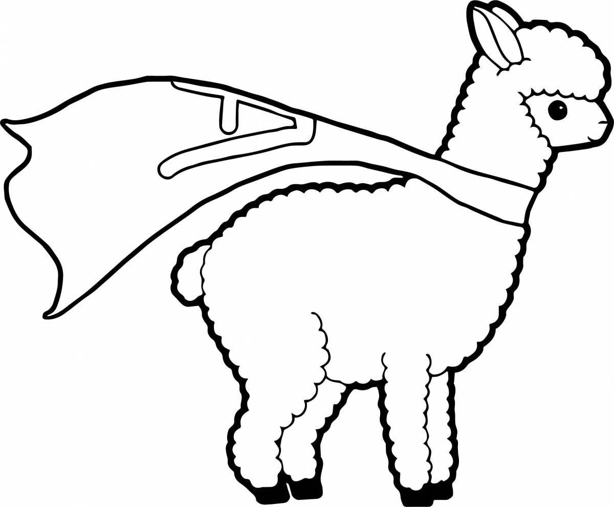 Coloring cute alpaca