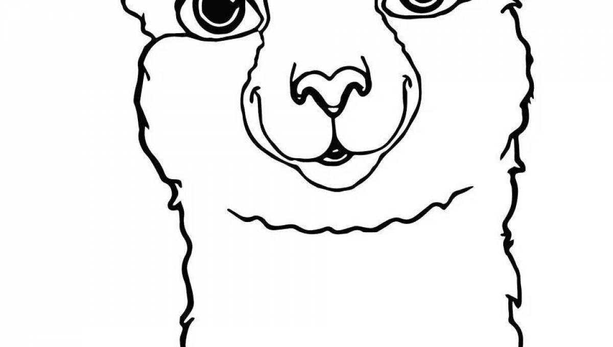Праздничная раскраска альпака