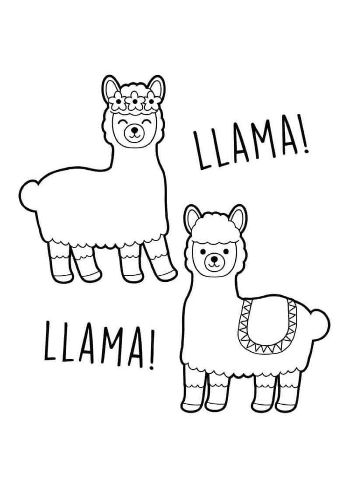 Great alpaca coloring book