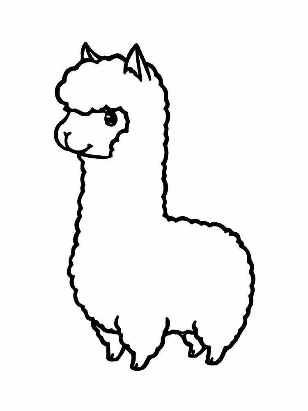 Exciting alpaca coloring book