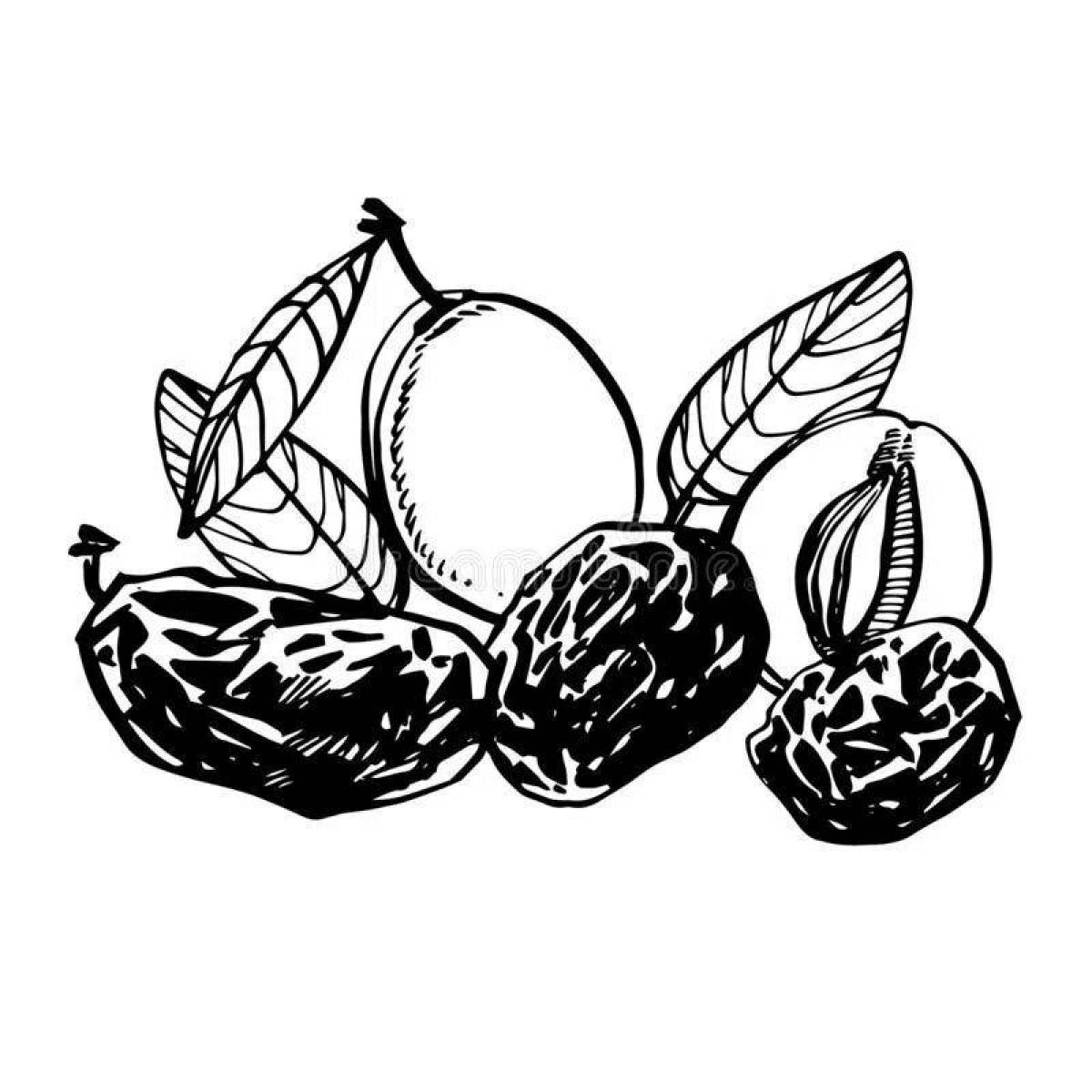 Подробная страница раскраски финиковых фруктов