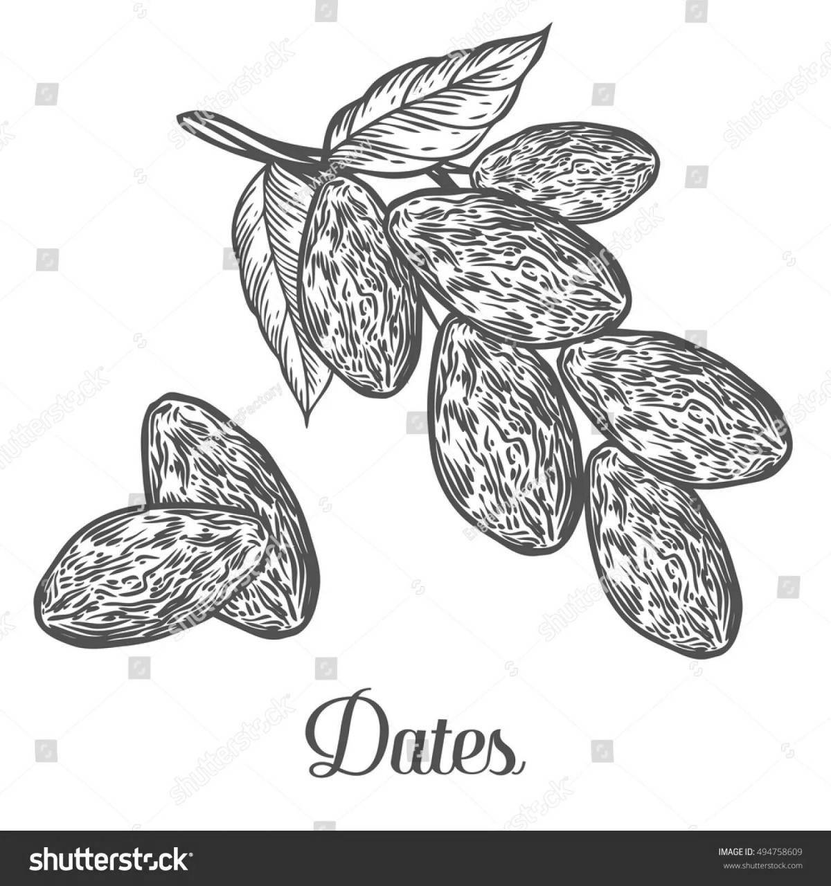 Раскраска с финиковыми фруктами