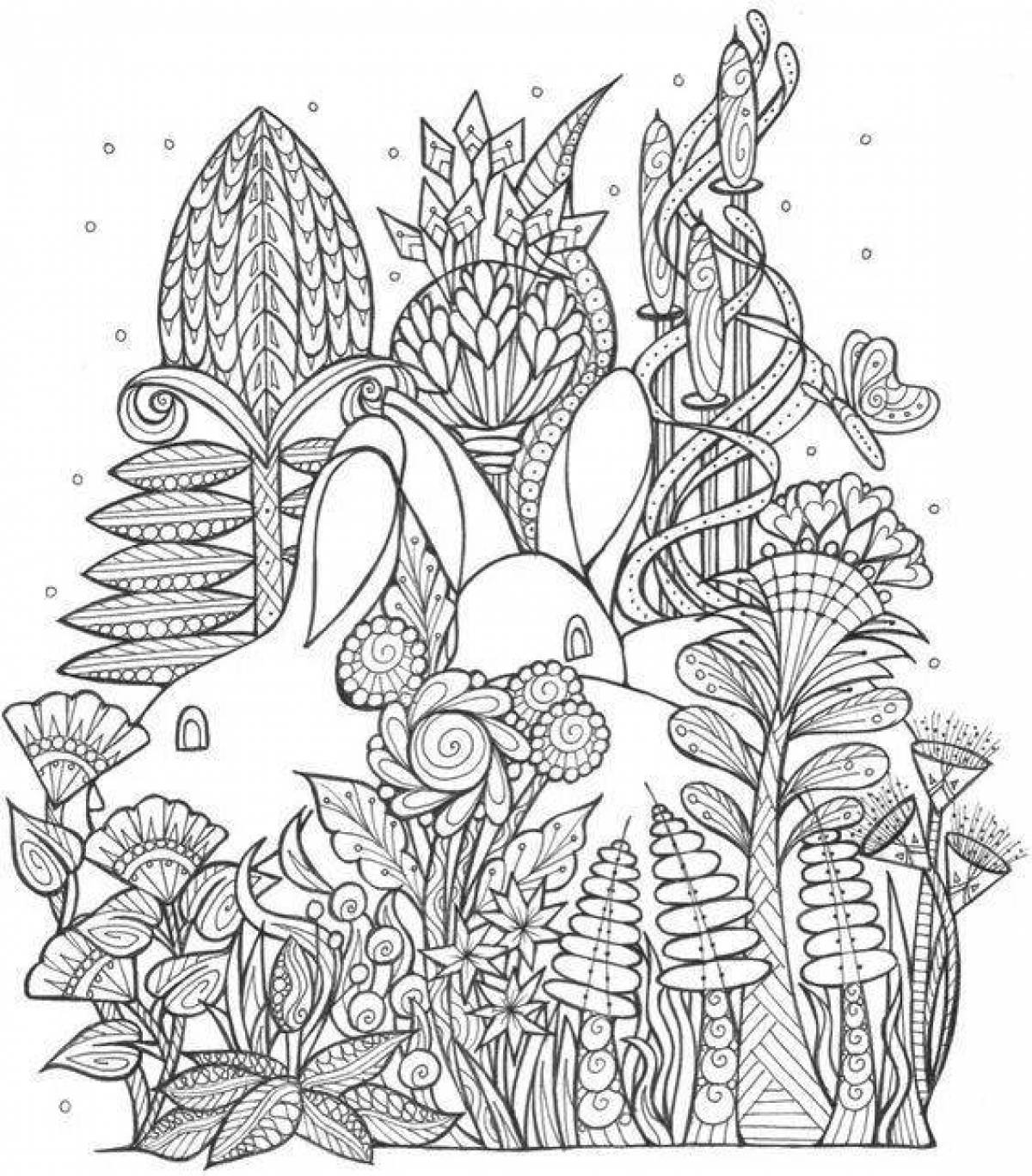 Playful zendoodle coloring page