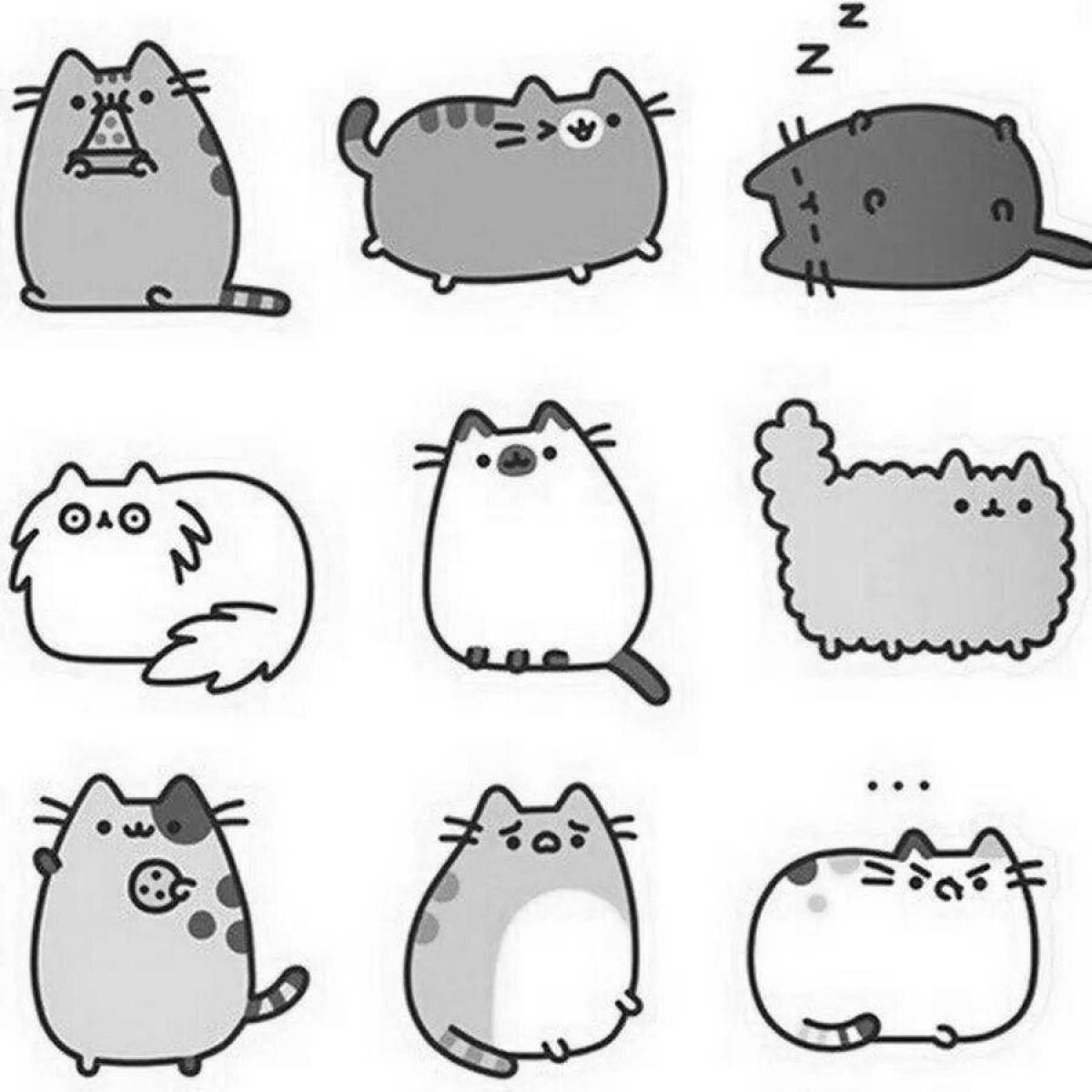 Adorable pusheen coloring page