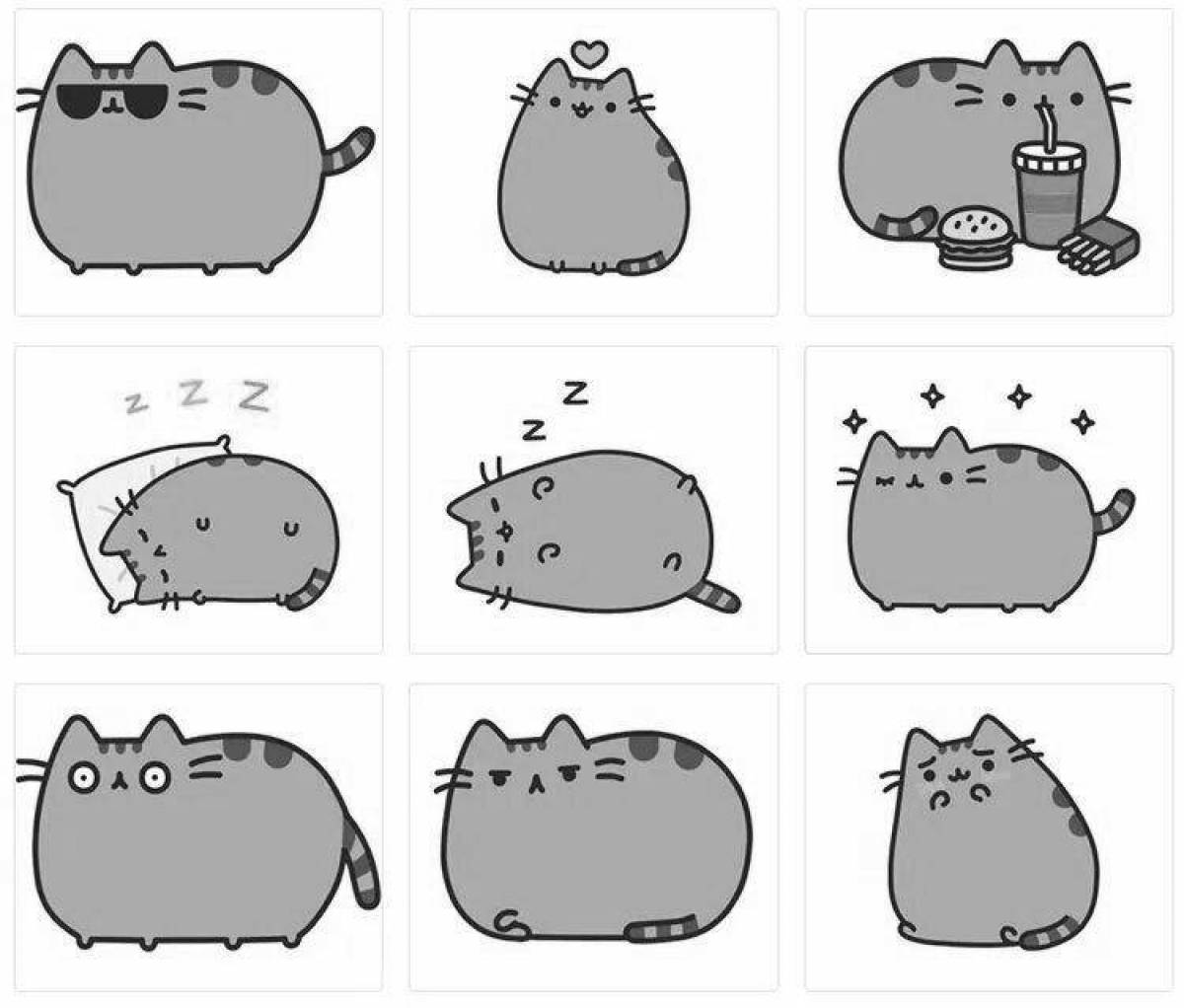 Pusheen fairy coloring page