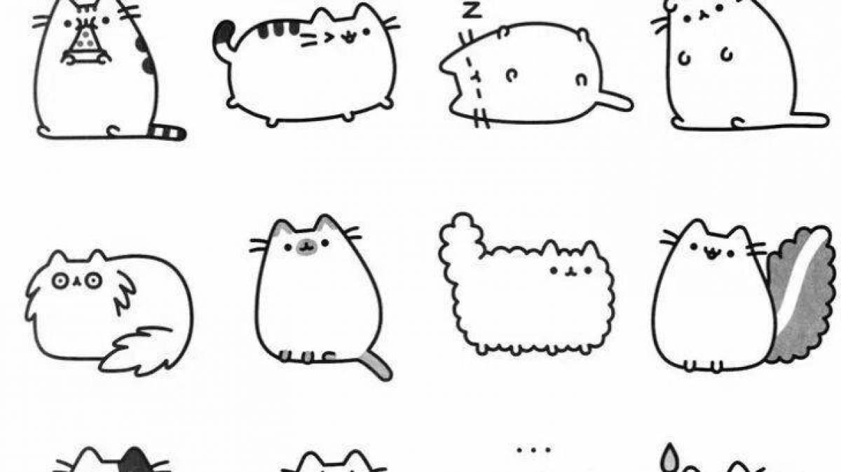 Amazing pusheen coloring page