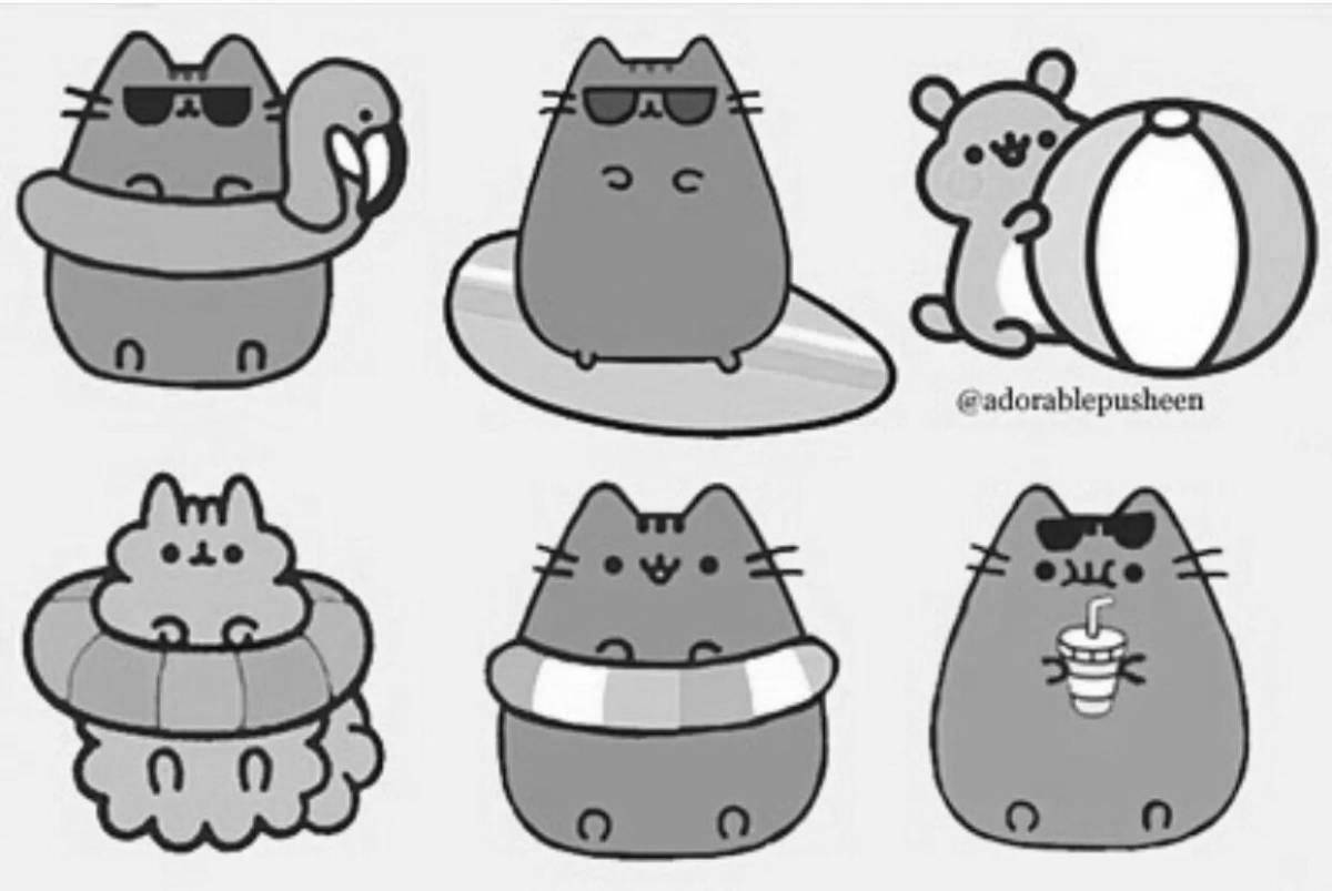 Adorable pusheen coloring book