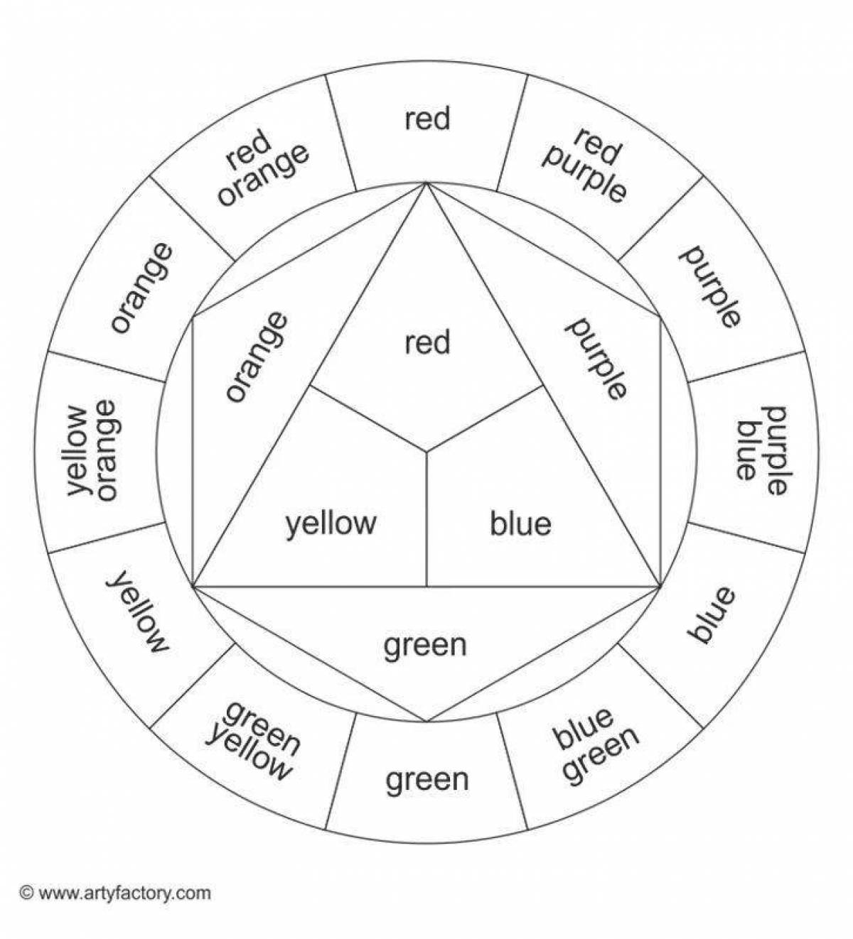 Color-crazy circle coloring page