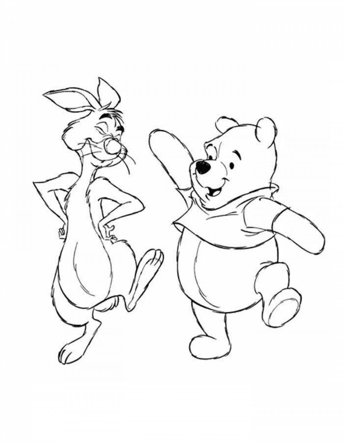 Coloring page of colorful cartoon characters