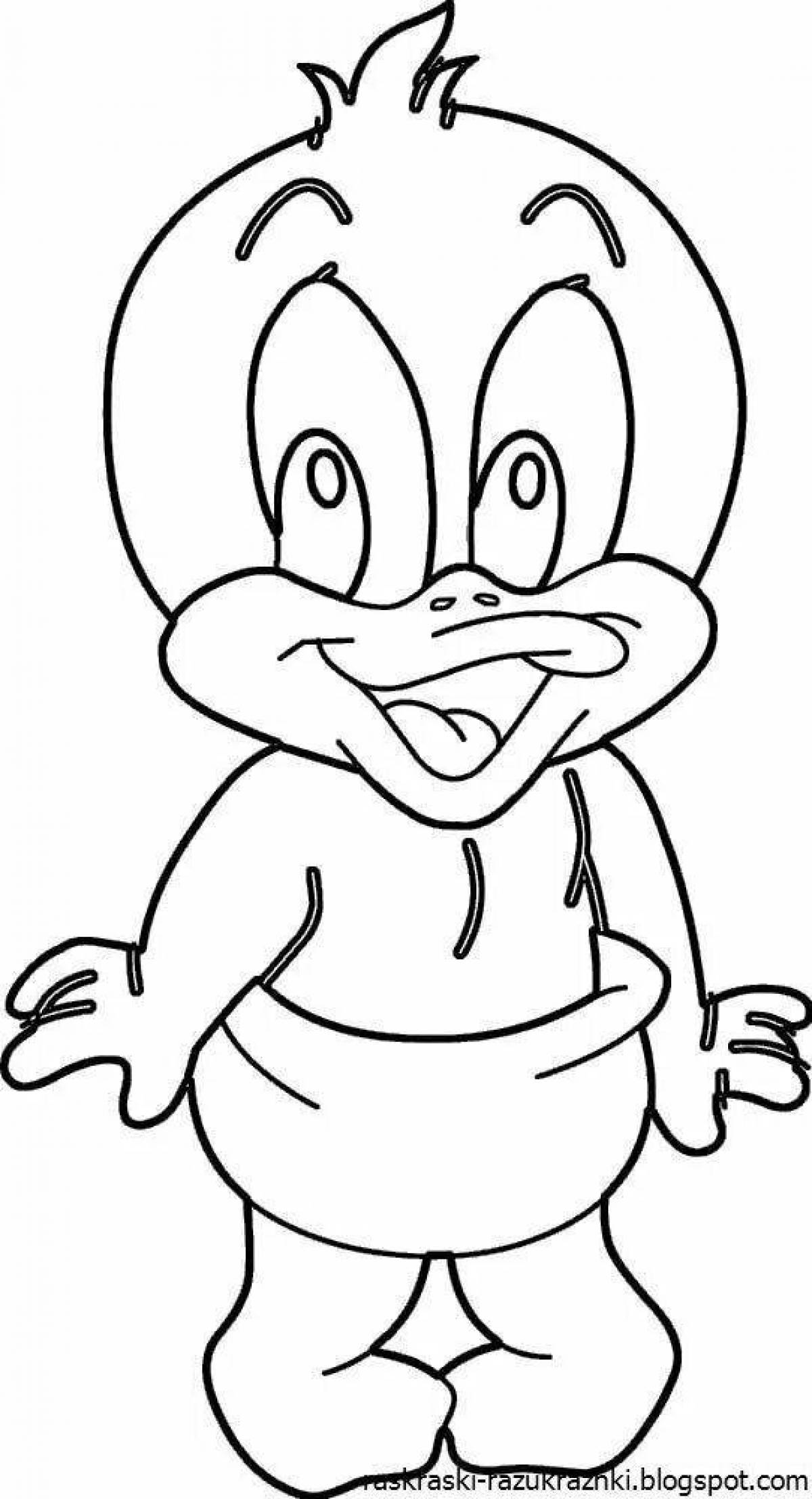 Funny cartoon character coloring page