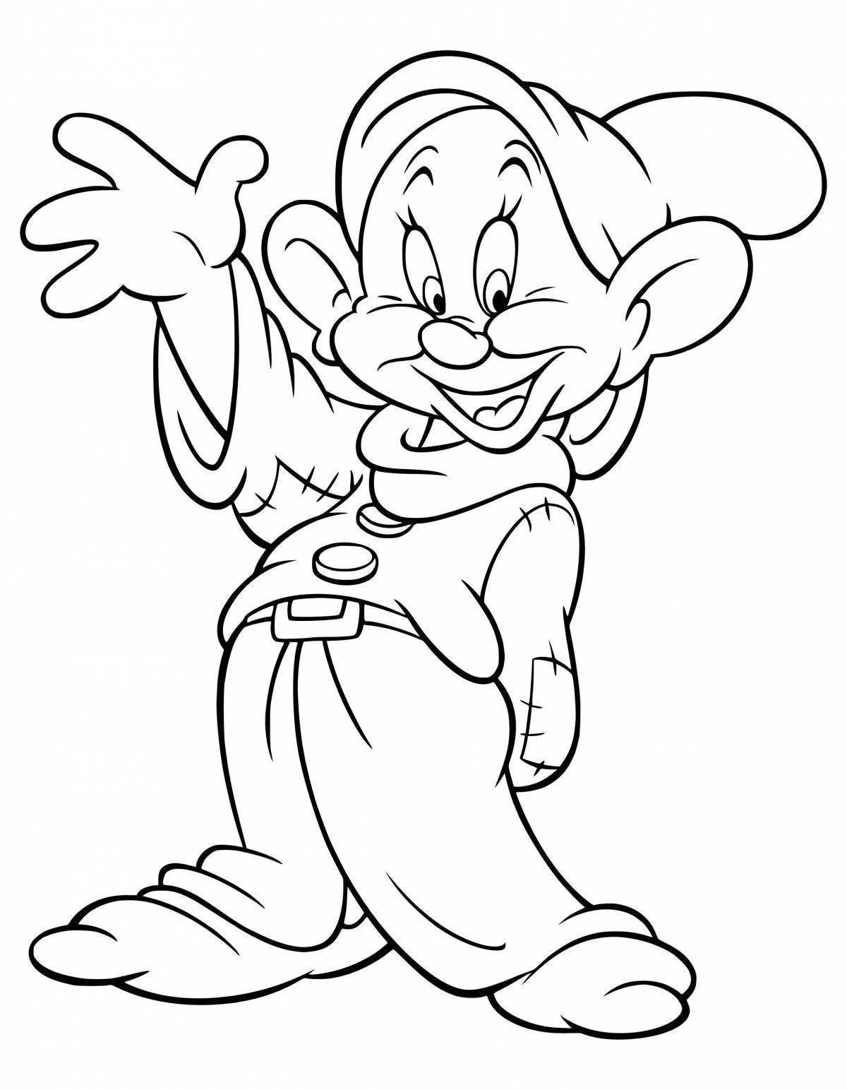 Fancy cartoon character coloring page