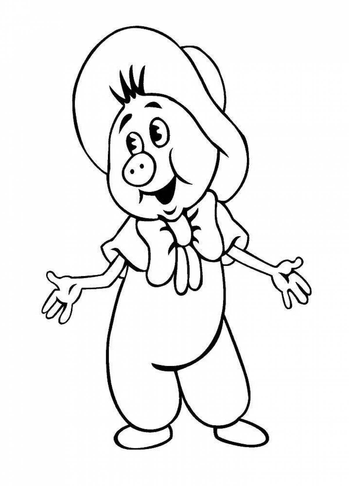 Dynamic cartoon character coloring page