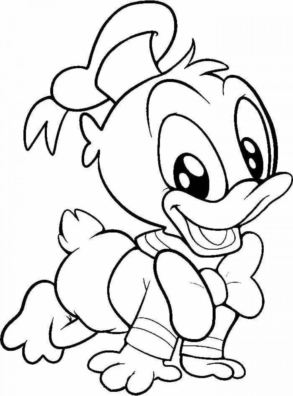 Tempting cartoon character coloring page
