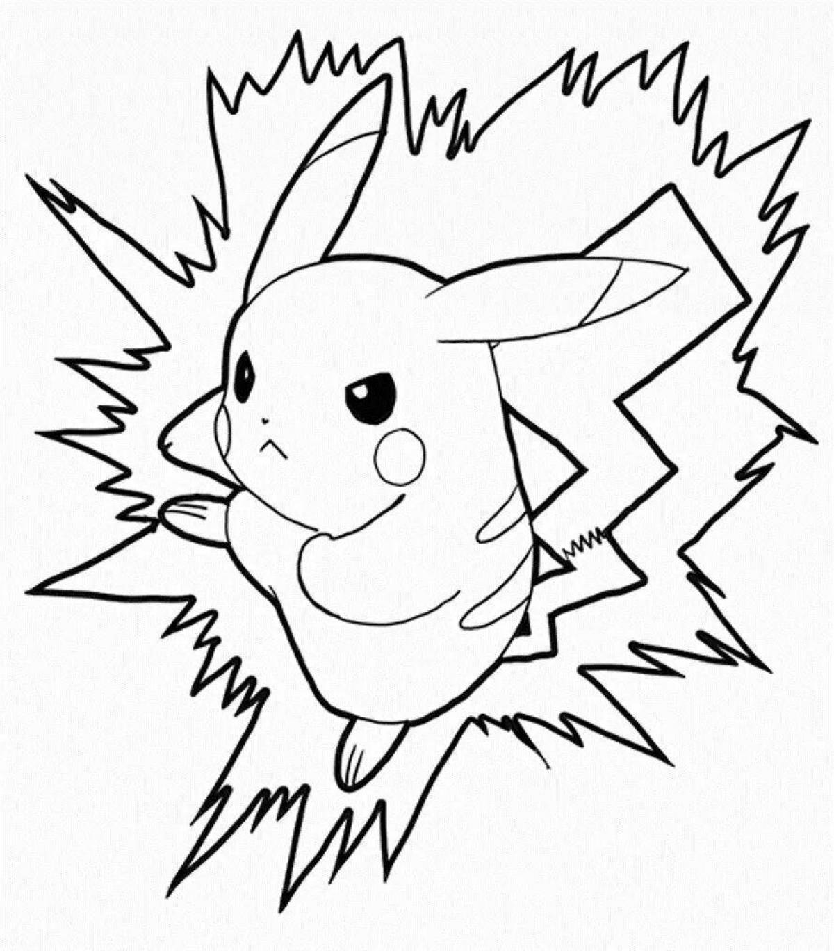 Colorful pikachu coloring page