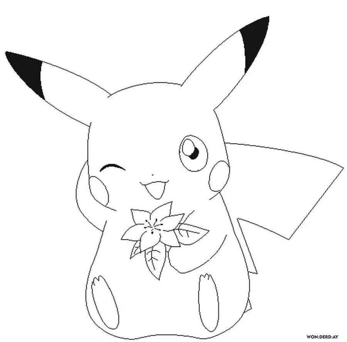 Animated pikachu coloring page