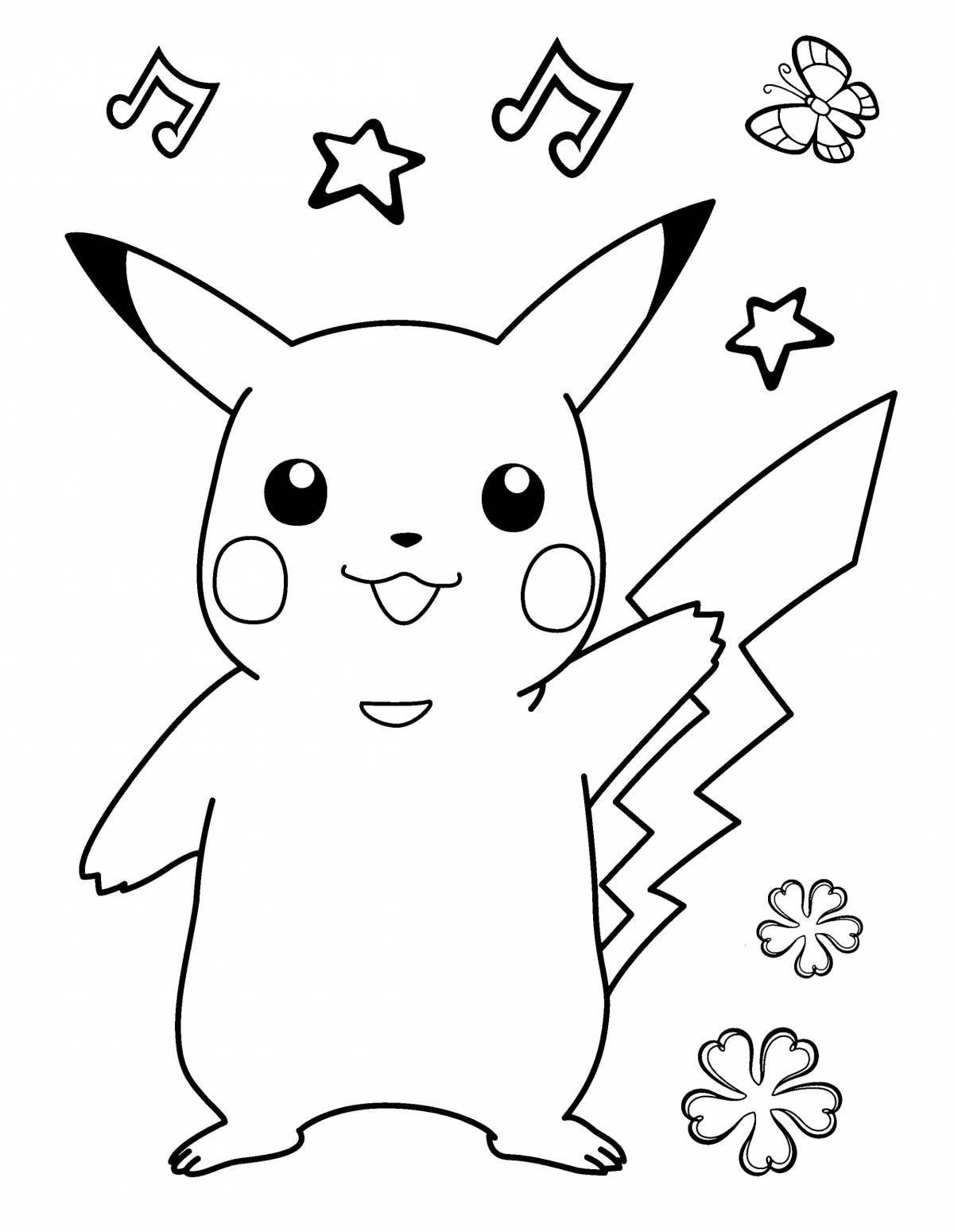 Pikachu live coloring page