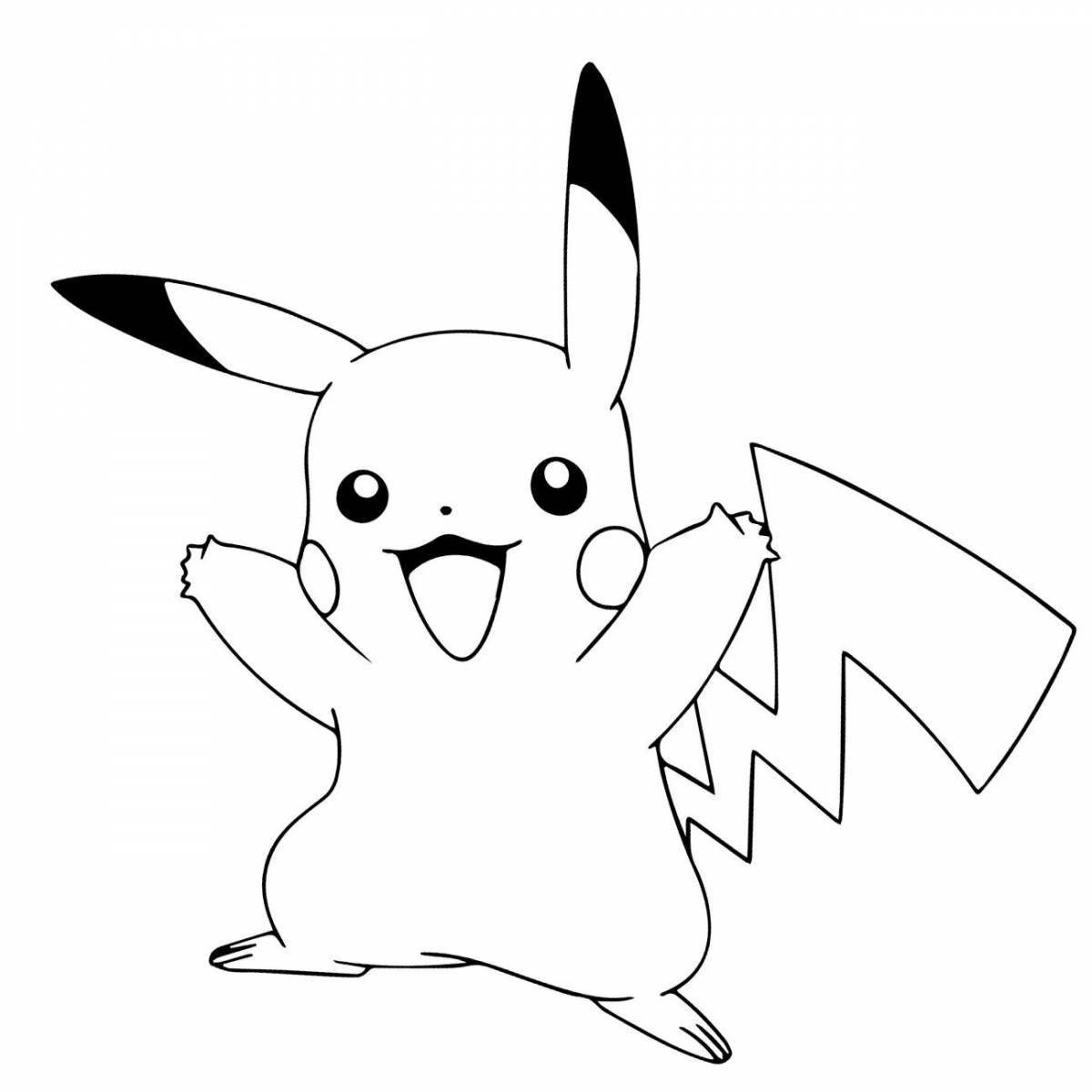 Adorable pikachu coloring page