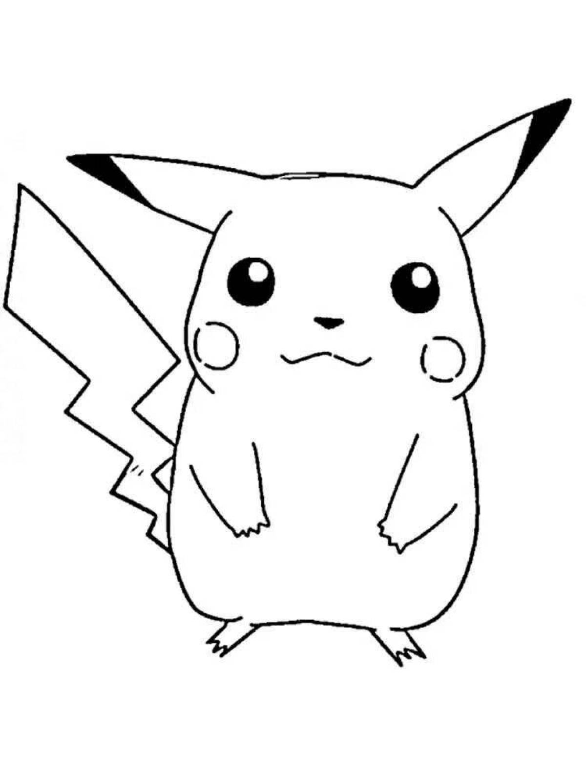Adorable pikachu figurine coloring page